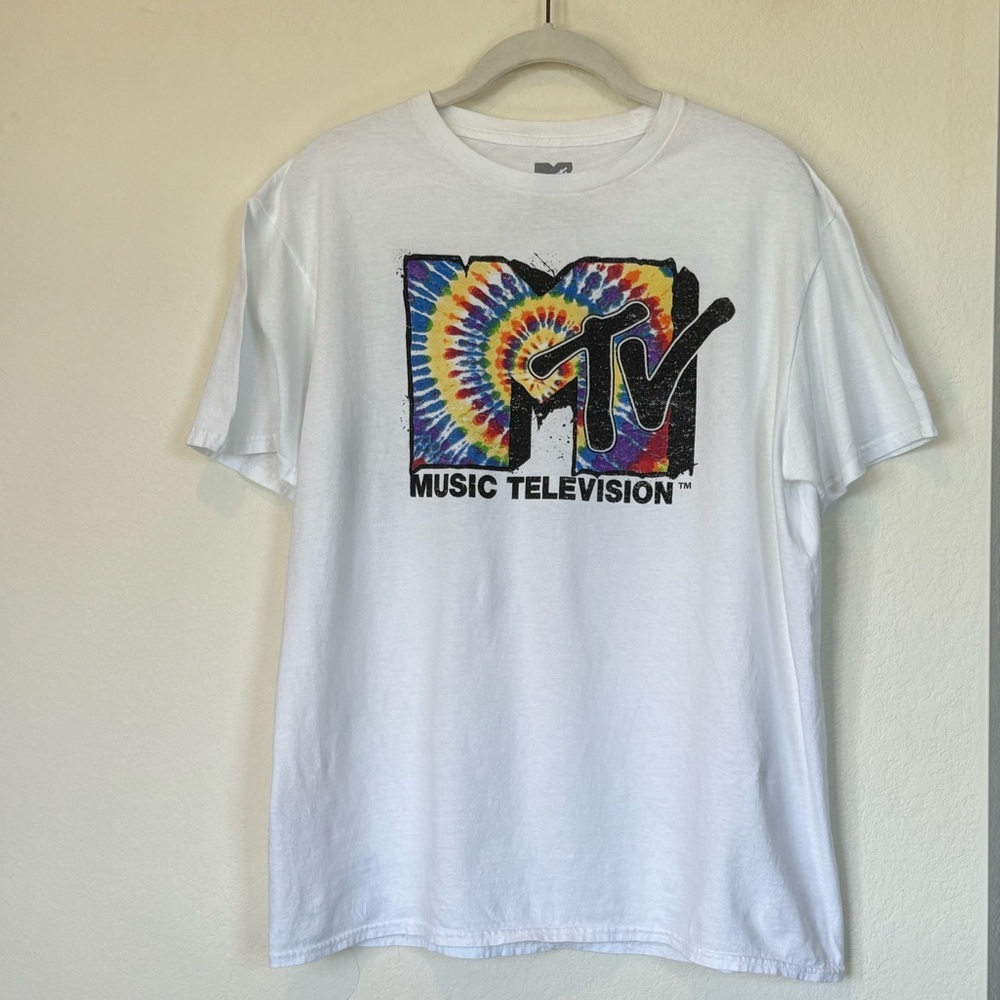 MTV Music Television white t-shirt size L